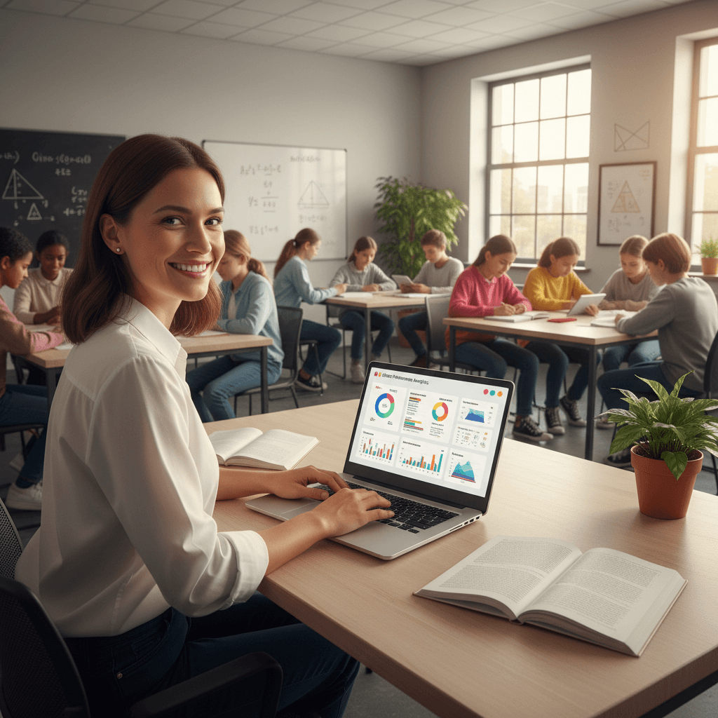 Students in a digitalized modern classroom studying using FonixEdu tools